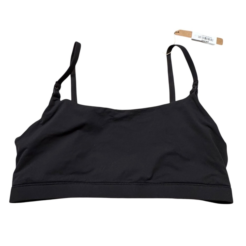 SKIMS Fits Everybody Maternity Nursing Scoop Bralette Onyx Black S - Picture 2 of 5